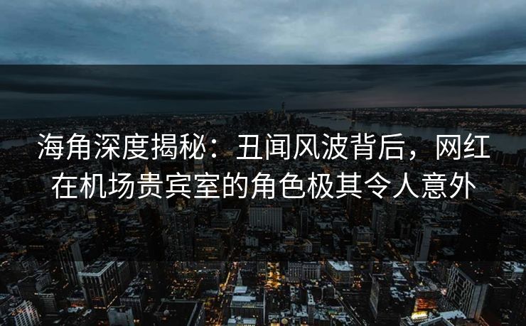 海角深度揭秘：丑闻风波背后，网红在机场贵宾室的角色极其令人意外