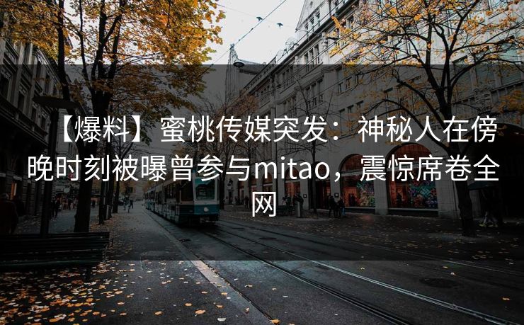 【爆料】蜜桃传媒突发：神秘人在傍晚时刻被曝曾参与mitao，震惊席卷全网