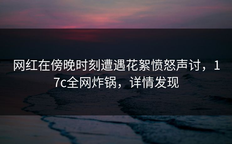 网红在傍晚时刻遭遇花絮愤怒声讨,17c全网炸锅,详情发现