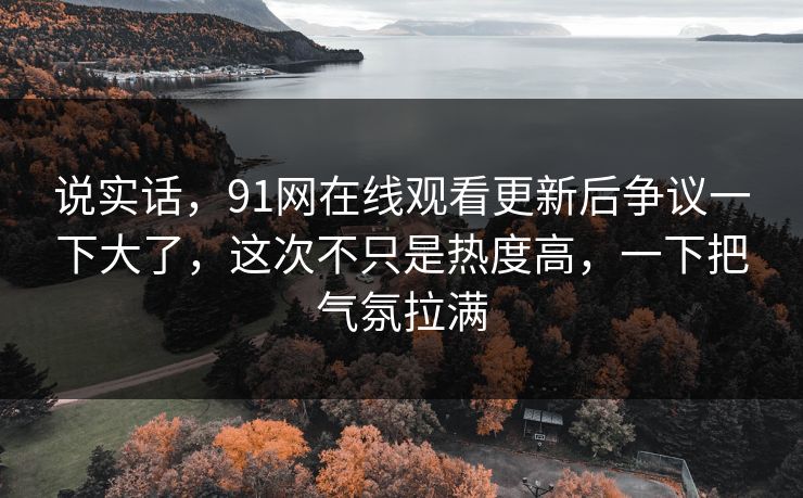 说实话，91网在线观看更新后争议一下大了，这次不只是热度高，一下把气氛拉满